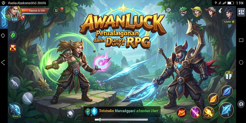 Screenshot gameplay AWANLUCK yang menampilkan pertarungan epik.