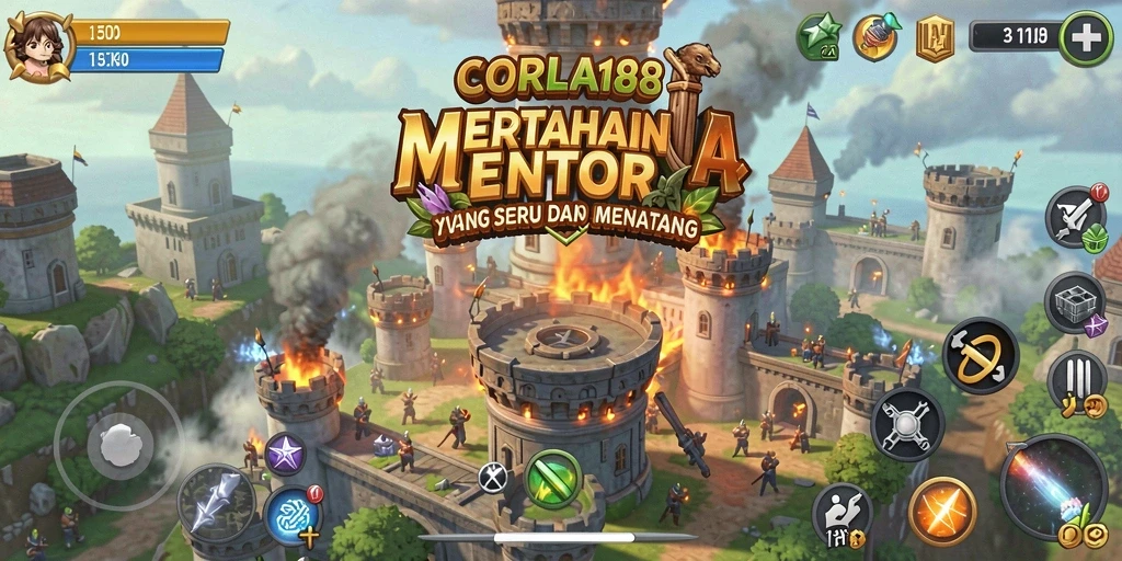 Screenshot dari gameplay menara pertahanan CORLA188 yang seru.