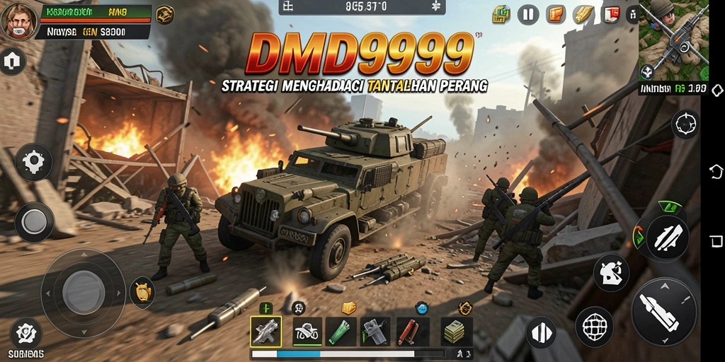 Screenshot DMD999 menunjukkan aksi strategi yang intens.