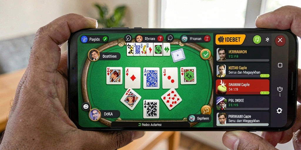 Tampilan gameplay Gaple IDEBET yang menarik dan interaktif.