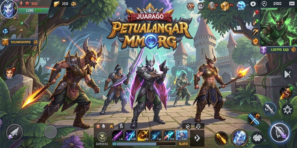 Tampilan gameplay menarik dari JUARAGO dalam dunia MMORPG.