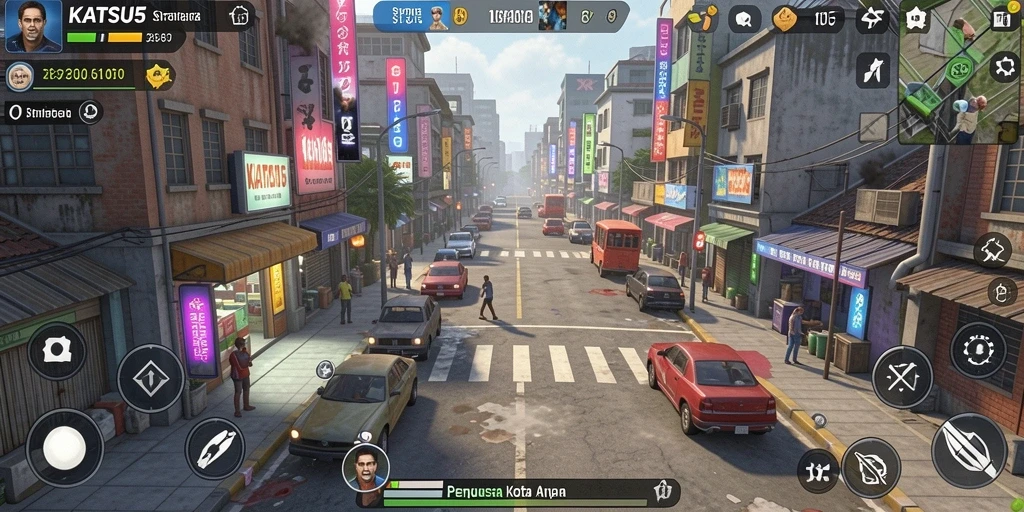 Tampilan menarik dari gameplay <strong>KATSU5</strong> yang menantang.