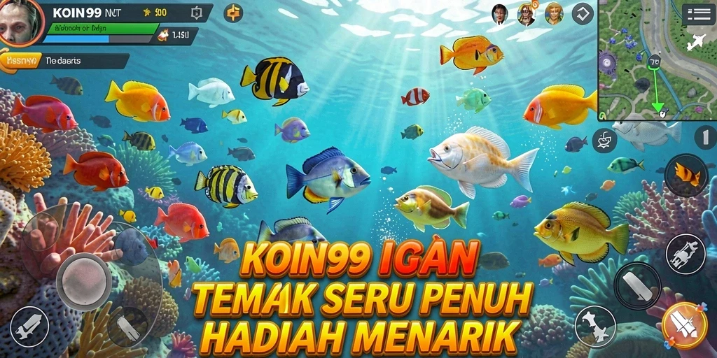 Menampilkan gameplay seru KOIN99 dengan grafis menembak ikan yang menarik.