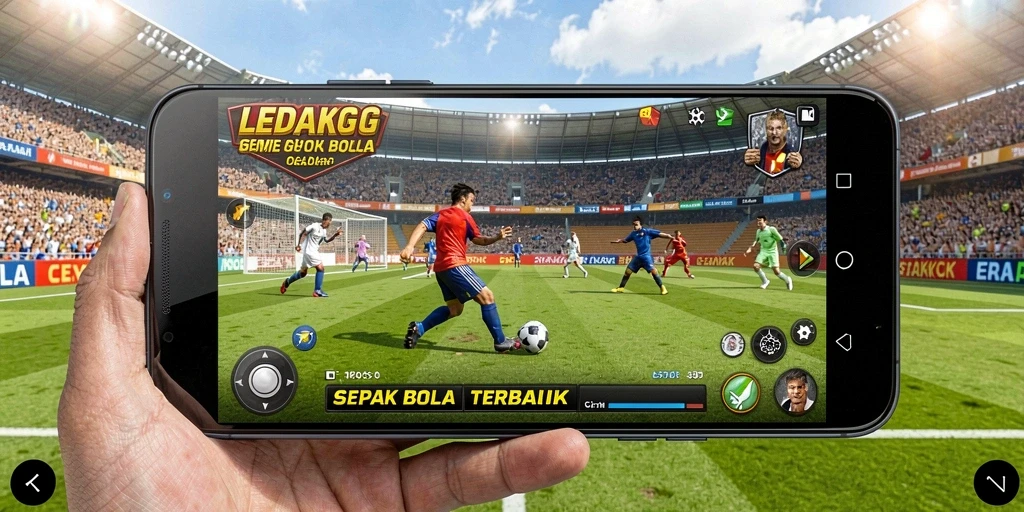 Tampilan game sepak bola LEDAKGG yang memukau dan penuh aksi.