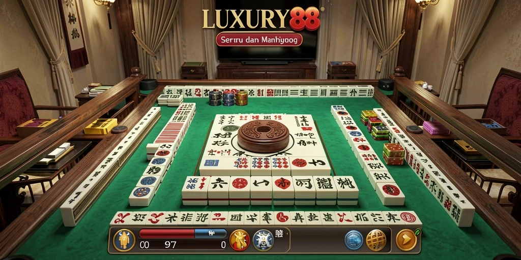 Tampilan menarik dari gameplay Mahjong di LUXURY88.