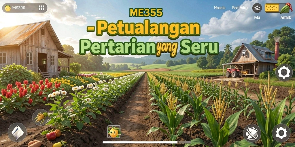 Screenshot ME355 menampilkan gameplay pertanian yang seru dan interaktif.
