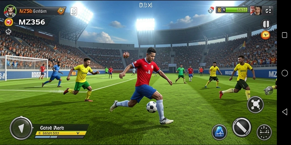 Screenshot gameplay MZ356 yang menampilkan aksi olahraga seru.