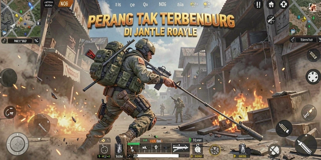 Gameplay N06 yang dinamis dan strategi seru dalam pertempuran.