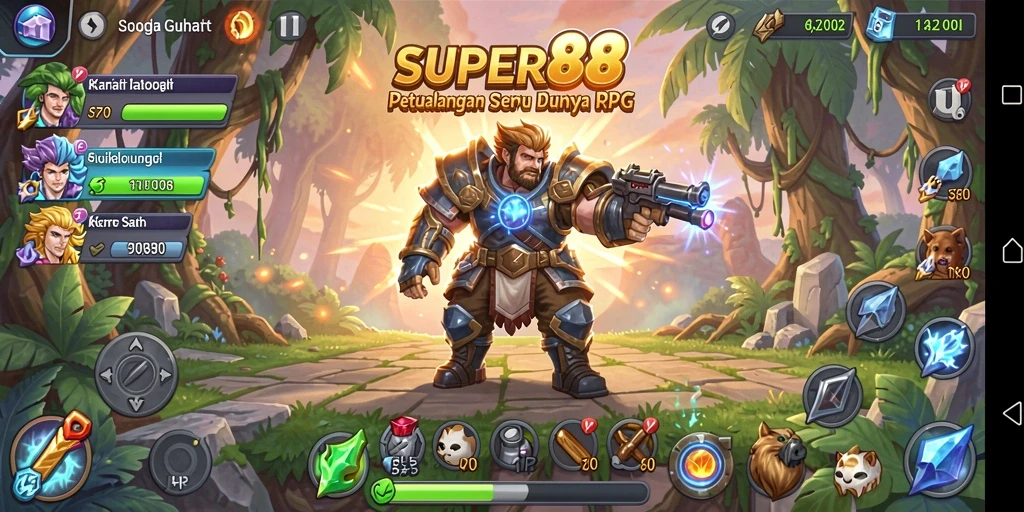 Tampilan gameplay RPG yang mendebarkan di SUPER88.