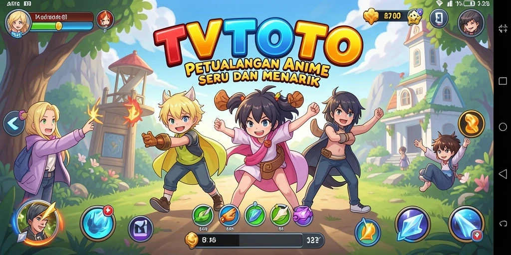 Tampilan gameplay yang mendebarkan dari <strong>TVTOTO</strong> dengan karakter anime yang unik.