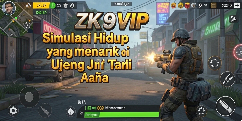 Tampilan gameplay ZK9VIP dengan karakter yang berinteraksi dalam lingkungan simulasi.
